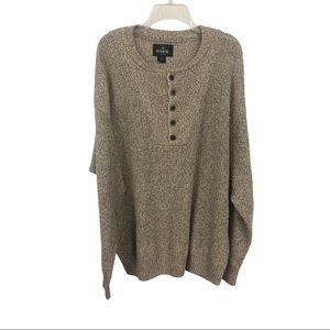 REDHEAD‎ OATMEAL HENLEY SWEATER 2XL